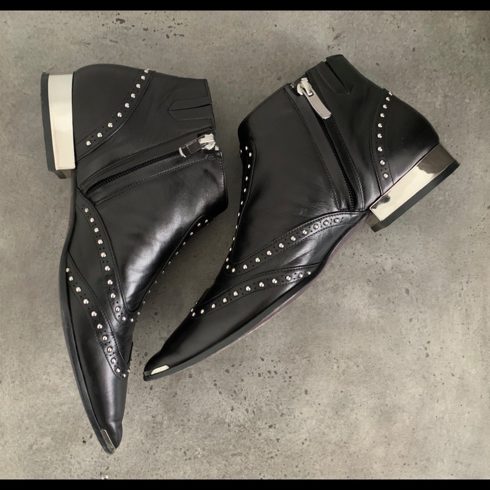Barbara Bui Black Ankle Studded Boots 38